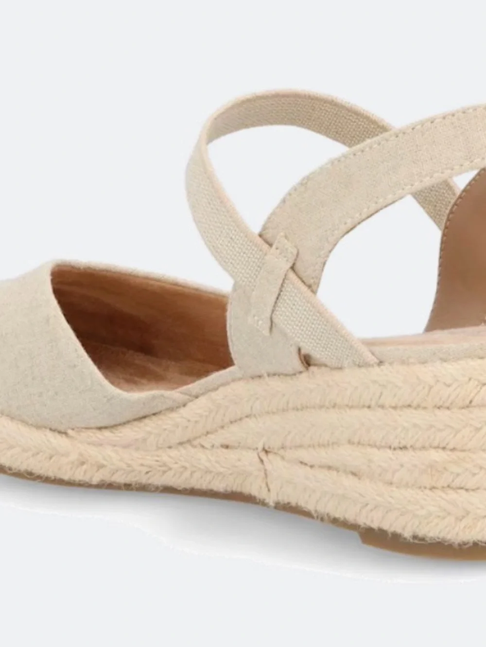 Lifestride Pillar Wedge Cream Espadrille Slingback Wedge Sandals